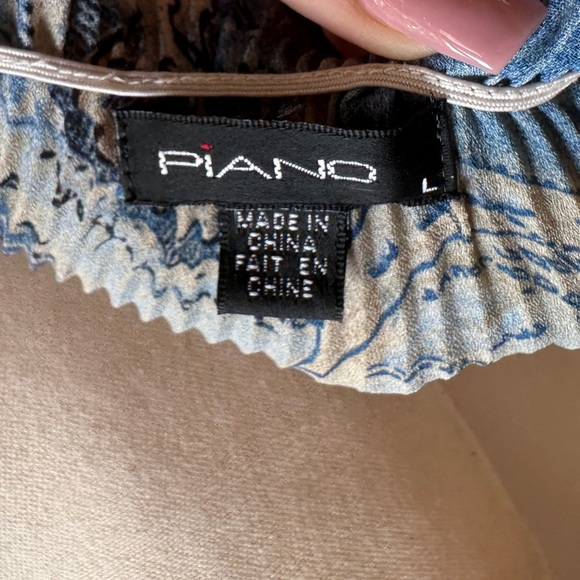 Vintage Piano Micro Pleated Ruffle Blouse Y2K Whimsigoth Art To Wear Fairy - Picture 13 of 17